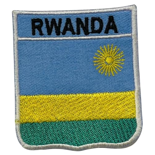 Bebuz Aufnäher mit Ruanda-Nationalschild, bestickt, zum Aufbügeln, Patriotische Applikation, Emblem für Jacken, Hüte, Taschen, Militäruniformen Bebuz Aufnäher mit Ruanda-Nationalschild, bestickt, zum Aufbügeln, Patriotische Applikation, Emblem für Jacken, Hüte, Taschen, Militäruniformen von Be Buz