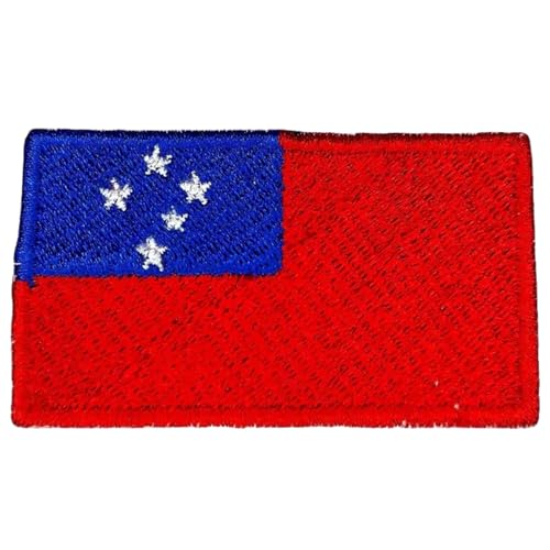 Bebuz Aufnäher mit Samoa-Flagge, bestickt, zum Aufbügeln oder Aufnähen, Stoffreparatur-Flicken – Emblem Bebuz Aufnäher mit Samoa-Flagge, bestickt, zum Aufbügeln oder Aufnähen, Stoffreparatur-Flicken – Emblem von Be Buz