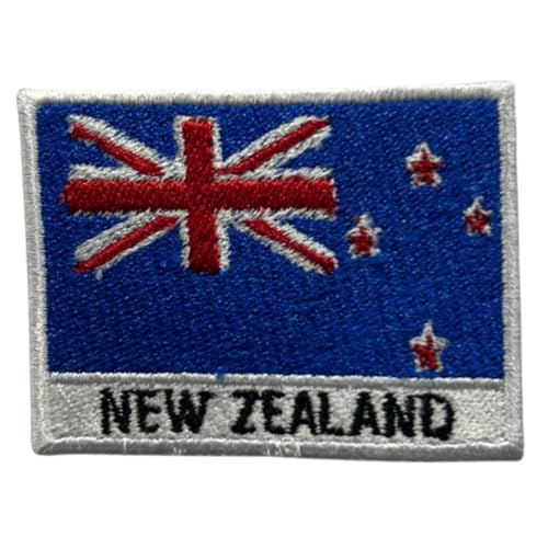 Bebuz Aufnäher mit neuseeländischer Flagge mit Namen, bestickt, zum Aufbügeln oder Aufnähen, Stoffreparatur-Flicken – Emblem Bebuz Aufnäher mit neuseeländischer Flagge mit Namen, bestickt, zum Aufbügeln oder Aufnähen, Stoffreparatur-Flicken – Emblem von Be Buz