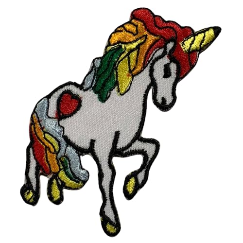 Bebuz Bunte Einhorn Stickerei Aufbügler Patches für Kleidung Aufnäher Applikation für DIY Handwerk Denim Jacken Jeans Rucksäcke von Be Buz