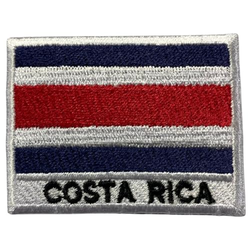 Bebuz Costa Rica-Flagge mit Namen, bestickt, zum Aufbügeln oder Aufnähen, Stoffreparatur-Flicken – Emblem Bebuz Costa Rica-Flagge mit Namen, bestickt, zum Aufbügeln oder Aufnähen, Stoffreparatur-Flicken – Emblem von Be Buz