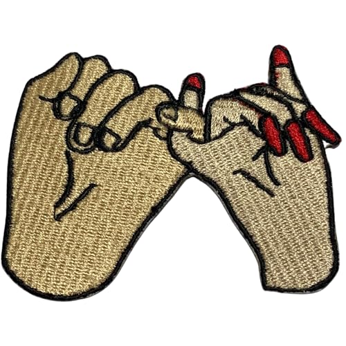 Bebuz Cute Holding Fingers Promise Embroidery Iron On Patches for Clothing Sew-On Applique for DIY Crafts Denim Jackets Jeans Backpacks von Be Buz