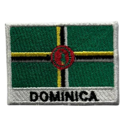 Bebuz Dominica Flagge mit Namen, bestickt, zum Aufbügeln oder Aufnähen, Stoffreparaturflicken, taktische Militär-Flicken – Emblem Bebuz Dominica Flagge mit Namen, bestickt, zum Aufbügeln oder Aufnähen, Stoffreparaturflicken, taktische Militär-Flicken – Emblem von Be Buz