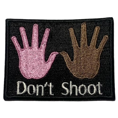 Bebuz Don't Shoot Patch Hands Up Stickerei Bügelflicken für Kleidung Aufnäher Applikation für DIY Handwerk Denim Jacken Jeans Rucksäcke von Be Buz