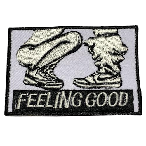 Bebuz Feeling Good Embroidery Iron on Patches for Clothing Sew-On Applique for DIY Crafts Denim Jackets Jeans Backpacks von Be Buz