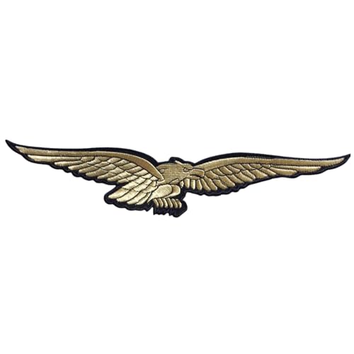 Bebuz Flying Golden Adler Vogel Stickerei Bügelbilder für Kleidung Aufnäher Applikation für DIY Handwerk Denim Jacken Jeans Rucksäcke von Be Buz