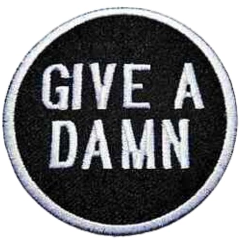 Bebuz Give a Damn Embroidery Iron on Patches for Clothing Sew-On Applique for DIY Crafts Denim Jackets Jeans Backpacks von Be Buz