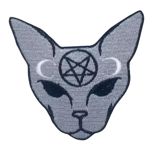 Bebuz Goth Cat Aufnäher Bügelbilder für Kleidung Aufnäher Applikation für DIY Handwerk Denim Jacken Jeans Rucksäcke von Be Buz