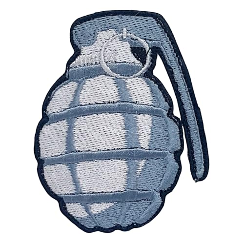 Bebuz Granate Explosive Waffe Stickerei Bügelbilder für Kleidung Aufnähen Applikation für DIY Handwerk Denim Jacken Jeans Rucksäcke von Be Buz