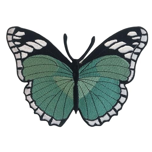 Bebuz Grüner Schmetterling Vogel Stickerei Bügelbilder für Kleidung Aufnäher Applikation für DIY Handwerk Denim Jacken Jeans Rucksäcke von Be Buz