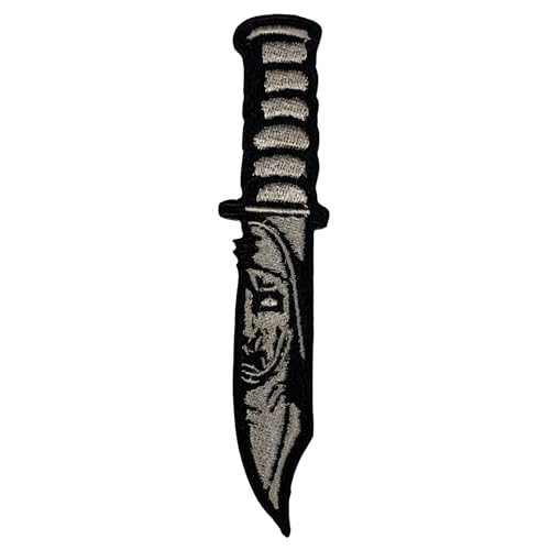 Bebuz Halloween Ghost Killer Knife Scream Slice Stickerei Bügelbilder für Kleidung Aufnäher Applikation für DIY Handwerk Denim Jacken Jeans Rucksäcke von Be Buz