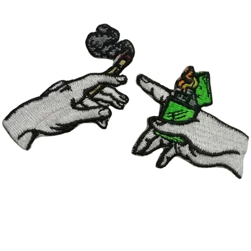 Bebuz Holy Joint Patch Weed Lover Stickerei Bügelflicken für Kleidung Aufnäher Applikation für DIY Handwerk Denim Jacken Jeans Rucksäcke von Be Buz