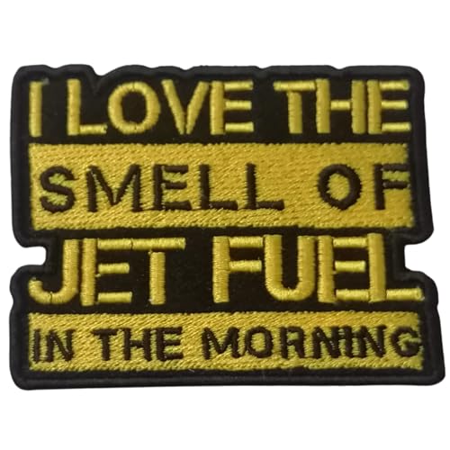 Bebuz I Love The Smell of Jet Fuel in The Morning Embroidery Iron On Patches for Clothing Sew-On Applique for DIY Crafts Denim Jackets Jeans Backpacks von Be Buz