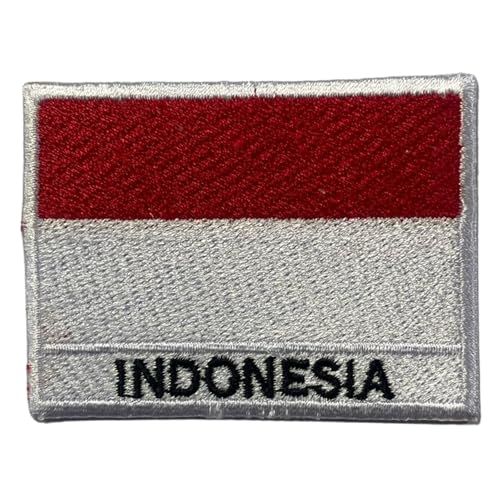 Bebuz Indonesien-Flagge mit Namensaufnäher, bestickt, zum Aufbügeln oder Aufnähen, Stoffreparaturflicken, taktische Militär-Flicken – Emblem Bebuz Indonesien-Flagge mit Namensaufnäher, bestickt, zum Aufbügeln oder Aufnähen, Stoffreparaturflicken, taktische Militär-Flicken – Emblem von Be Buz