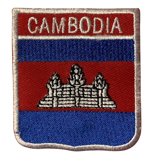 Bebuz Kambodscha-Flagge, bestickt, zum Aufbügeln, Patriotische Applikation, Emblem für Jacken, Hüte, Taschen, Militäruniformen Bebuz Kambodscha-Flagge, bestickt, zum Aufbügeln, Patriotische Applikation, Emblem für Jacken, Hüte, Taschen, Militäruniformen von Be Buz