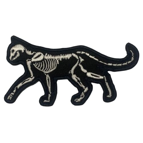 Bebuz Katze Halloween Schädel Stickerei Bügelbilder für Kleidung Aufnäher Applikation für DIY Handwerk Denim Jacken Jeans Rucksäcke von Be Buz