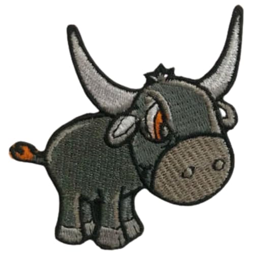Bebuz Kleine Stier Tier Stickerei Bügelbilder für Kleidung Aufnäher Applikation für DIY Handwerk Denim Jacken Jeans Rucksäcke von Be Buz