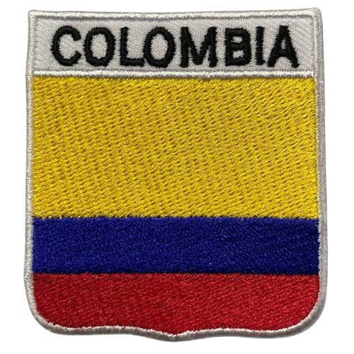 Bebuz Kolumbien Nationalschild Flagge Patch bestickt Aufbügler Aufnäher Patriotische Applikation Emblem für Jacken, Hüte, Taschen, Militäruniformen von Be Buz