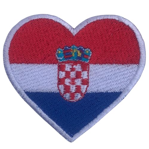 Bebuz Kroatien bestickte Herz-Flagge zum Aufbügeln oder Aufnähen, nationales Emblem, Applikation, Stoffreparatur, taktische Militär-Patches Bebuz Kroatien bestickte Herz-Flagge zum Aufbügeln oder Aufnähen, nationales Emblem, Applikation, Stoffreparatur, taktische Militär-Patches von Be Buz