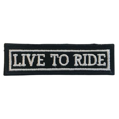 Bebuz Live to Ride Biker Rider Badge Stickerei Bügelbilder für Kleidung Aufnäher Applikation für DIY Handwerk Denim Jacken Jeans Rucksäcke Bebuz Live to Ride Biker Rider Badge Stickerei Bügelbilder für Kleidung Aufnäher Applikation für DIY Handwerk Denim Jacken Jeans Rucksäcke von Be Buz