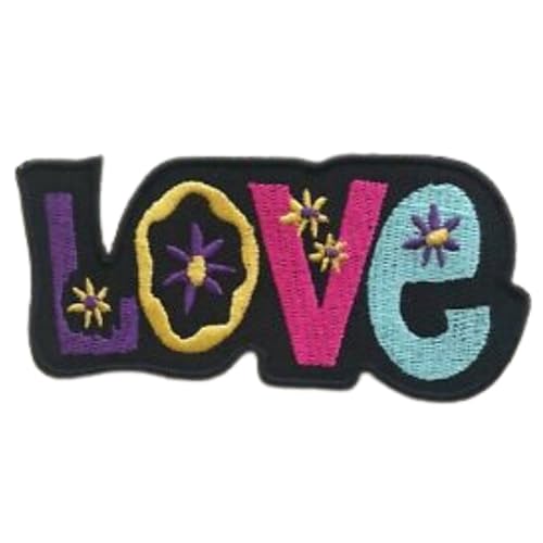 Bebuz Love Aufnäher zum Aufnähen oder Aufbügeln, bunte Blumen Bebuz Love Aufnäher zum Aufnähen oder Aufbügeln, bunte Blumen von Be Buz