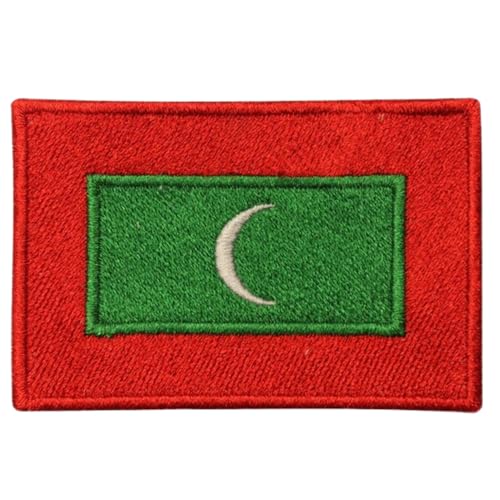 Bebuz Malediven-Flagge, bestickt, zum Aufbügeln oder Aufnähen, Stoffreparatur-Flicken – Emblem von Be Buz