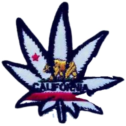 Bebuz Marihuana Leaf California Message Embroidery Iron on Patches for Clothing Sew-On Applique for DIY Crafts Denim Jackets Jeans Backpacks von Be Buz