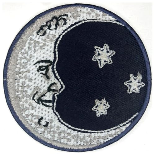 Bebuz Mond und Stern bei Nacht Stickerei Bügelbilder für Kleidung Aufnäher Applikation für DIY Handwerk Denim Jacken Jeans Rucksäcke Bebuz Mond und Stern bei Nacht Stickerei Bügelbilder für Kleidung Aufnäher Applikation für DIY Handwerk Denim Jacken Jeans Rucksäcke von Be Buz