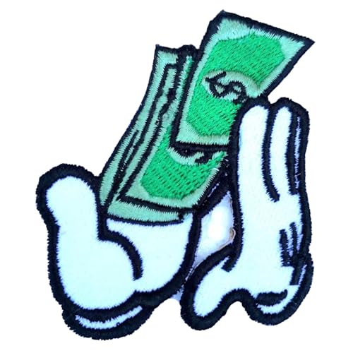 Bebuz Papier Geld in Hand Stickerei Bügelbilder für Kleidung Aufnähen Applikation für DIY Handwerk Denim Jacken Jeans Rucksäcke Bebuz Papier Geld in Hand Stickerei Bügelbilder für Kleidung Aufnähen Applikation für DIY Handwerk Denim Jacken Jeans Rucksäcke von Be Buz