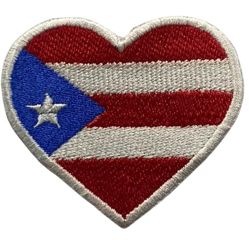 Bebuz Puerto Rico, bestickte Herz-Flagge, zum Aufbügeln oder Aufnähen, nationales Emblem, Applikation, Stoffreparatur, taktische Militär-Patches Bebuz Puerto Rico, bestickte Herz-Flagge, zum Aufbügeln oder Aufnähen, nationales Emblem, Applikation, Stoffreparatur, taktische Militär-Patches von Be Buz