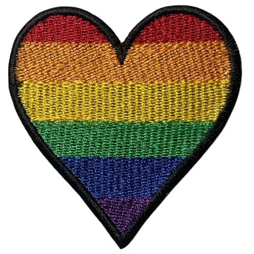 Bebuz Regenbogen Herz Patch Stickerei Bügelbilder für Kleidung Aufnäher Applikation für DIY Handwerk Denim Jacken Jeans Rucksäcke von Be Buz