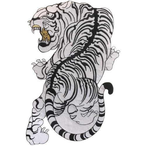 Bebuz Roaring Tiger Stickerei Bügelflicken für Kleidung Aufnäher Applikation für DIY Handwerk Denim Jacken Jeans Rucksäcke von Be Buz