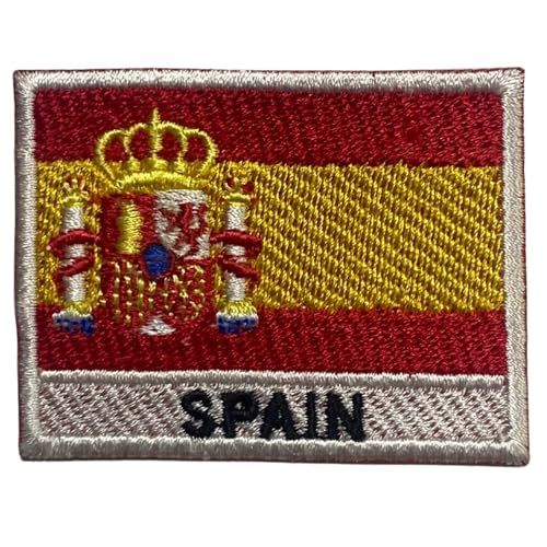 Bebuz Spanien-Flagge mit Namen, bestickt, zum Aufbügeln oder Aufnähen, Stoffreparaturflicken, taktische Militär-Aufnäher – Emblem Bebuz Spanien-Flagge mit Namen, bestickt, zum Aufbügeln oder Aufnähen, Stoffreparaturflicken, taktische Militär-Aufnäher – Emblem von Be Buz