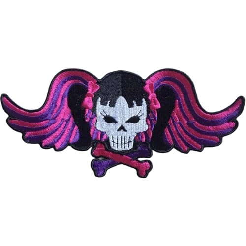 Bebuz Totenkopf Mädchen mit rosa Haaren Stickerei Bügelflicken für Kleidung Aufnäher Applikation für DIY Handwerk Denim Jacken Jeans Rucksäcke Bebuz Totenkopf Mädchen mit rosa Haaren Stickerei Bügelflicken für Kleidung Aufnäher Applikation für DIY Handwerk Denim Jacken Jeans Rucksäcke von Be Buz