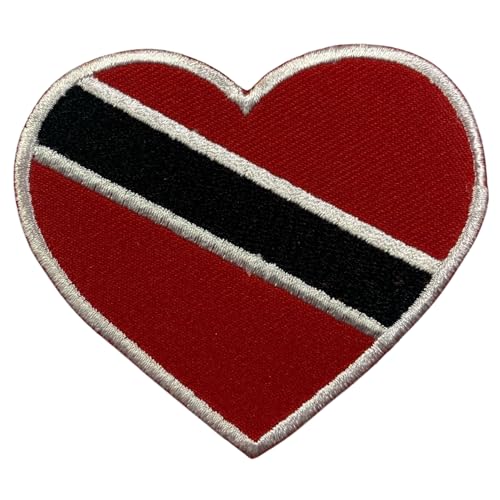 Bebuz Trinidad und Tobago Flagge Herz Aufnäher Aufbügler Patch Patch von Be Buz