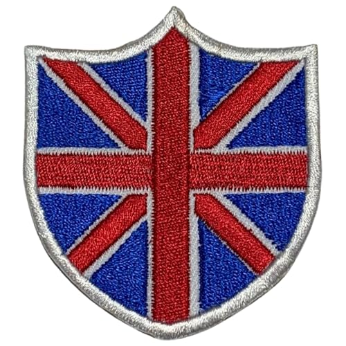 Bebuz Union Jack Shield UK Flagge Stickerei Bügelbilder für Kleidung Aufnäher Applikation für DIY Handwerk Denim Jacken Jeans Rucksäcke von Be Buz