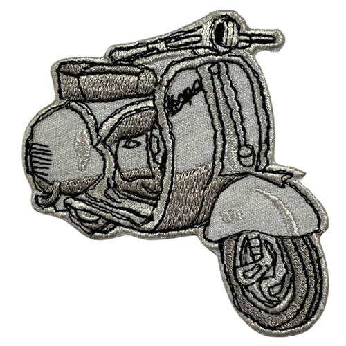Bebuz Vespa Vintage Stickerei Bügelbilder für Kleidung Aufnäher Applikation für DIY Handwerk Denim Jacken Jeans Rucksäcke von Be Buz