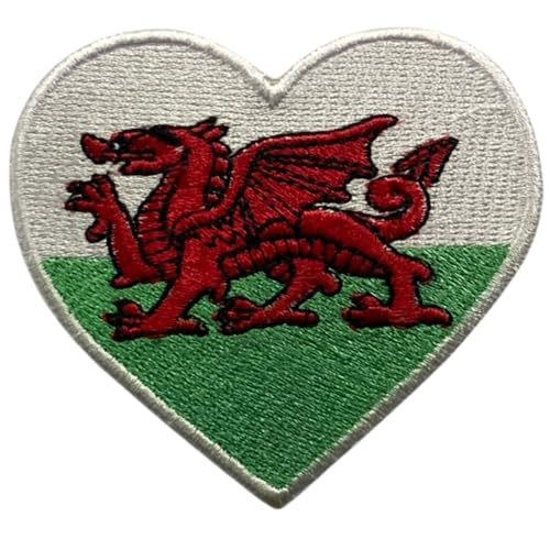Bebuz Wales bestickte Herz-Flagge, zum Aufbügeln oder Aufnähen, nationales Emblem, Applikation, Stoffreparatur, taktische Militär-Patches Bebuz Wales bestickte Herz-Flagge, zum Aufbügeln oder Aufnähen, nationales Emblem, Applikation, Stoffreparatur, taktische Militär-Patches von Be Buz
