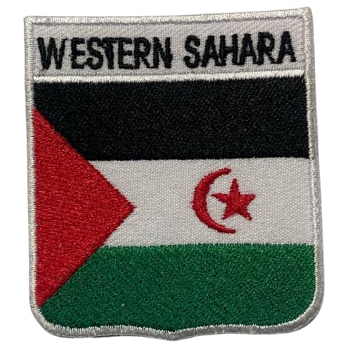 Bebuz Westernsahara-Flagge, bestickt, zum Aufbügeln, Patriotische Applikation, Emblem für Jacken, Hüte, Taschen, Militäruniformen Bebuz Westernsahara-Flagge, bestickt, zum Aufbügeln, Patriotische Applikation, Emblem für Jacken, Hüte, Taschen, Militäruniformen von Be Buz