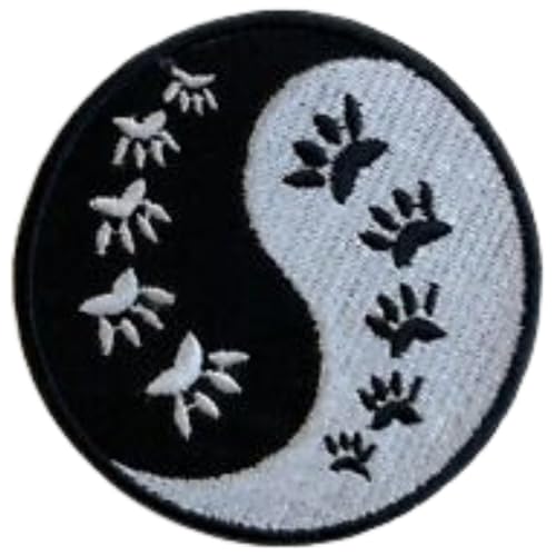 Bebuz Yin und Yang Katze Pfotenabdruck Stickerei Bügelflicken für Kleidung Aufnäher Applikation für DIY Handwerk Denim Jacken Jeans Rucksäcke Bebuz Yin und Yang Katze Pfotenabdruck Stickerei Bügelflicken für Kleidung Aufnäher Applikation für DIY Handwerk Denim Jacken Jeans Rucksäcke von Be Buz