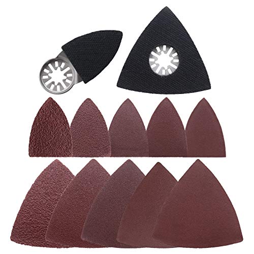 Be In Your Mind 102 Stück oszillierende Multi-Tool Finger Dreieck-Schleifpads Zubehör-Set Haken & Loop Schleifscheiben Pad mit 40/80/120/180/240 Schleifpapier Be In Your Mind 102 Stück oszillierende Multi-Tool Finger Dreieck-Schleifpads Zubehör-Set Haken & Loop Schleifscheiben Pad mit 40/80/120/180/240 Schleifpapier von Be In Your Mind