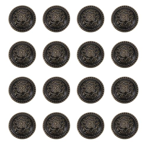 Be In Your Mind 50Pcs Metall Blazer Große Knöpfe Vintage Antik Bronze Graviert Mantel Knöpfe Metallknöpfe mit Schaft für Blazer Anzüge Jacken 25mm von Be In Your Mind