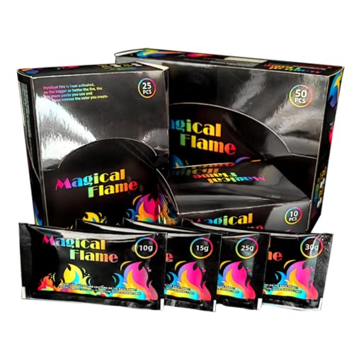 Magische Flammen, bunte Neon-Flammen, mystisches Feuer, magische Neon-Flammen, Feuerfarbe, Outdoor, Party, Abendessen, Hof, Lagerfeuer, 30 g x 10 Stück, 10 Stück Magische Flammen, bunte Neon-Flammen, mystisches Feuer, magische Neon-Flammen, Feuerfarbe, Outdoor, Party, Abendessen, Hof, Lagerfeuer, 30 g x 10 Stück, 10 Stück von BeNtLi