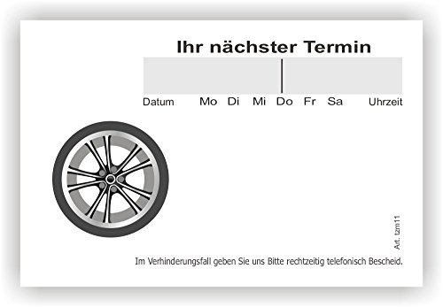 10 Terminblöcke mini mit je 100 Blatt, 1000 Terminzettel tzm11 Reifenhandel, KFZ Werkstatt von BeWeSt