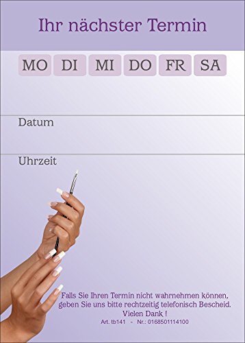 10 Terminblöcke mit je 50 Terminzettel, Terminblock tb141, Nails Nagelstudio lila Design von BeWeSt