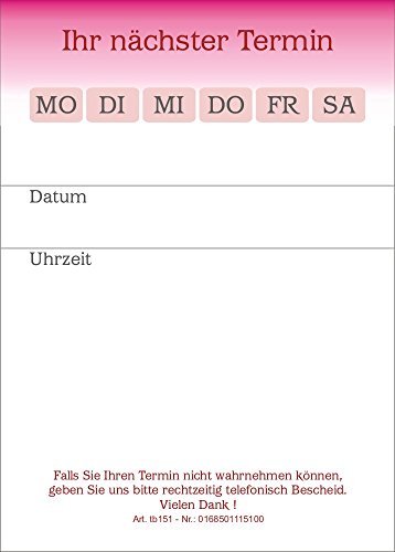 10 Terminblöcke mit je 50 Terminzettel, Terminblock tb151 von BeWeSt