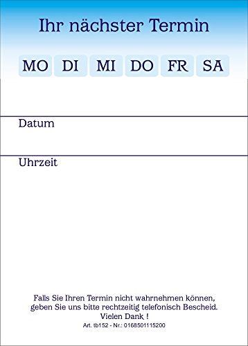 10 Terminblöcke mit je 50 Terminzettel, Terminblock tb152 Ärzte 10 Terminblöcke mit je 50 Terminzettel, Terminblock tb152 Ärzte von BeWeSt