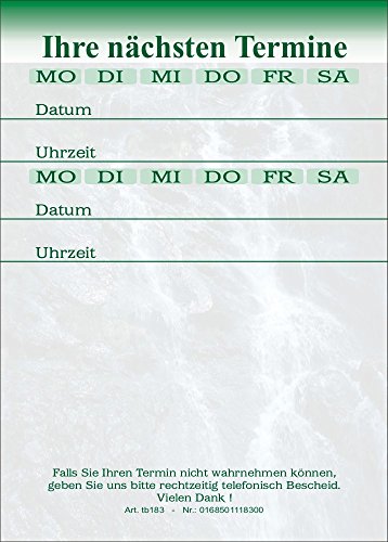 10 Terminblöcke mit je 50 Terminzettel, Terminblock tb183 Wellness Natur Wasserfall von BeWeSt