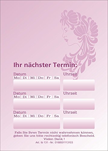 10 neutrale Terminblöcke mit je 50 Terminzettel, Terminblock tb131 Beauty Friseur von BeWeSt