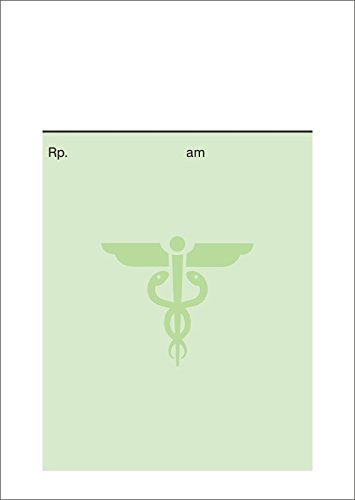 250 Privatrezepte Rezeptzettel lose für Ärzte und Heilpraktiker Format DIN A6, Caduceus Hermesstab, grün pr103-3 von BeWeSt